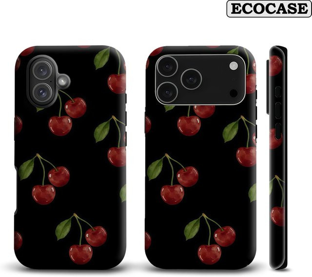 Potdemiel Handyhülle mit doppelschichtiger Rückseite für iPhone 17 16 15 14 13 12 11 Pro Max Plus in Dark Cherry - Bild 1