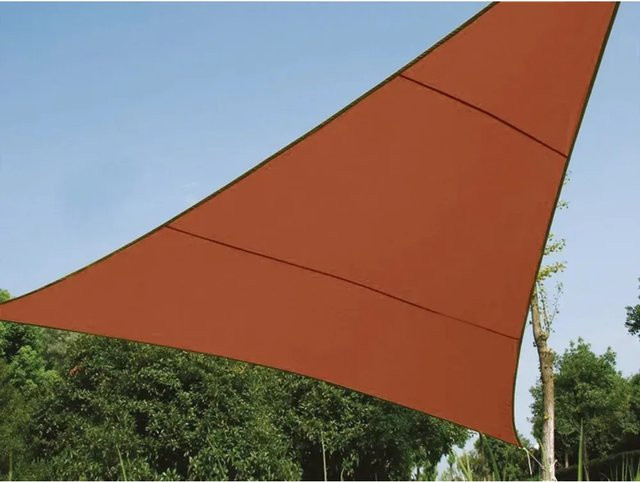 Sonnensegel PEREL aus Polyester in Terrakotta, Dreieckig, B/T/H: 360 x 360 x 360 cm - Bild 1