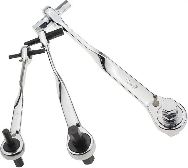 Lsmake CR-V Ratsche Inbusschlüssel Doppelende Spanner Metrisch 4-17mm - Bild 1