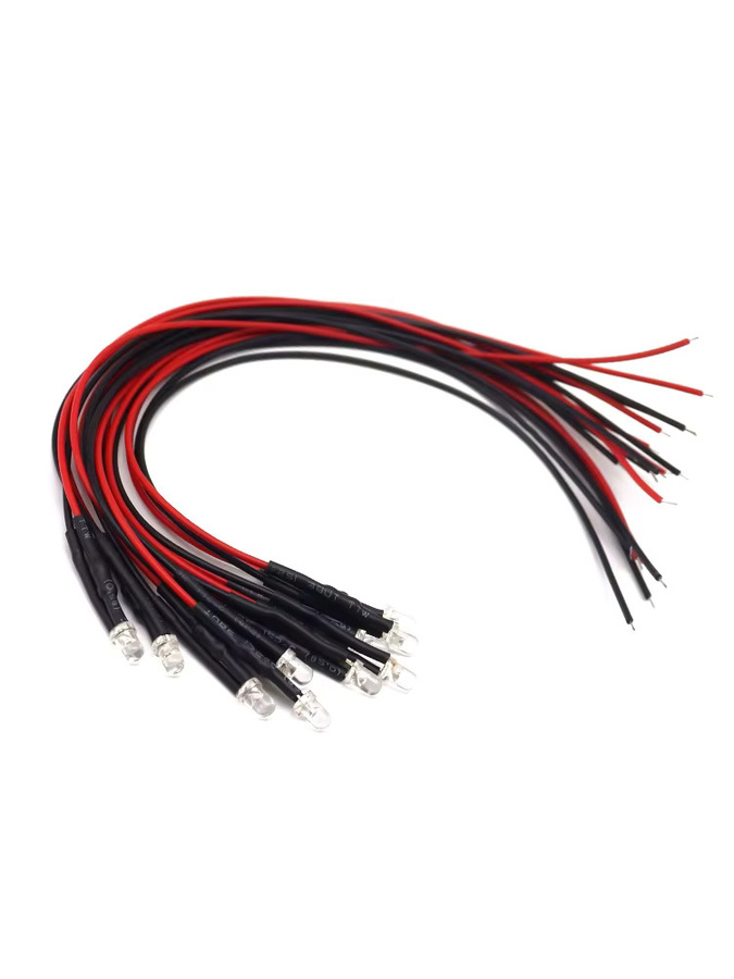 TSSERND 10er Set RGB LED Leuchtdioden 3mm, vorverdrahtet mit 20cm Kabel, 5-12V, Multicolor - Bild 4