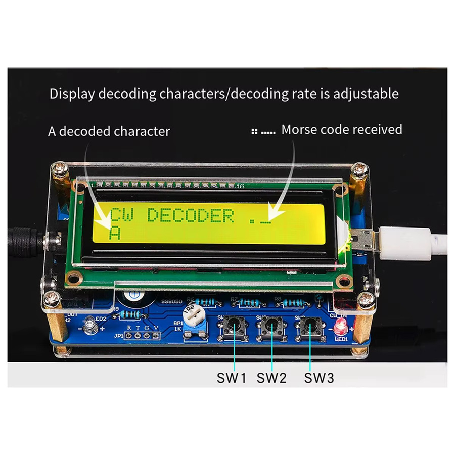 ABZT CW Morsecode Decoder Trainer DIY Elektronik-Bausatz zum Löten in Multicolor - Bild 1