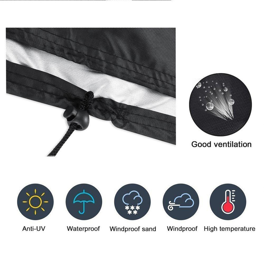 Wosawe Outdoor Sports Regenschirmhülle aus wasserdichtem 210D Oxford-Gewebe in Schwarz, UV-Schutz und staubdicht, B: 265 cm, H: 100 cm - Bild 3