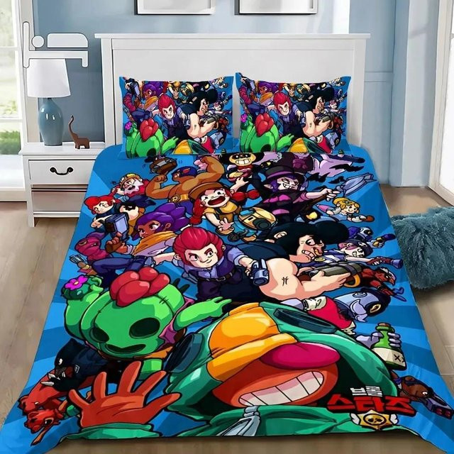 Anime B-Brawl Leon Bettwäsche Set mit Bettbezug und zwei Kissenbezügen, Mehrfarbig, B/B: 240 x 210 cm - Bild 1