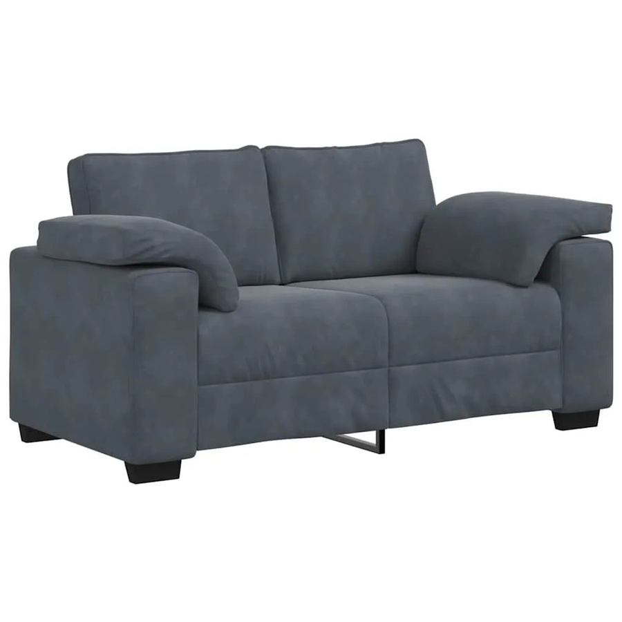 vidaXL Zweisitzer-Sofa in Dunkelgrau mit Samtbezug und Armlehnen im modernen Design - Bild 2