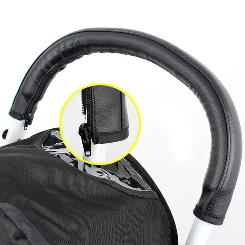 Bugaboo Kinderwagen Griff Abdeckung aus PU Leder für Bee3 Bee5 Bee in Schwarz oder Braun - Bild 2