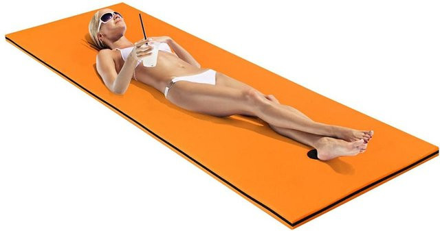 GOFLAME Schwimmende Wassermatte aus reißfestem XPE-Schaumstoff in Orange für Kinder und Erwachsene - Bild 1