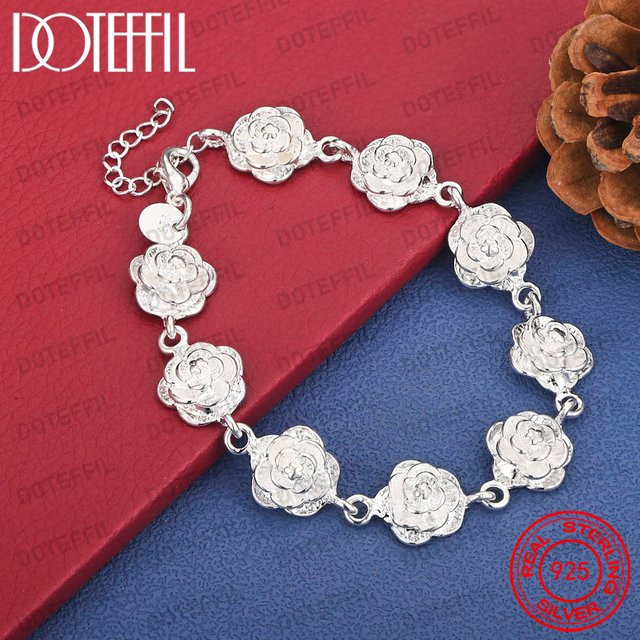 DOTEFFIL Armband, 925 Silber, Kamelien, Damen - Bild 1