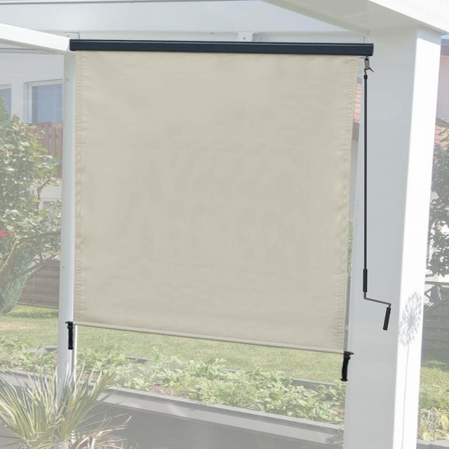 MCW Vertikalmarkise F42 Senkrechtmarkise Sichtschutz Außenrollo in Beige, B: 180 cm, H: 250 cm - Bild 1