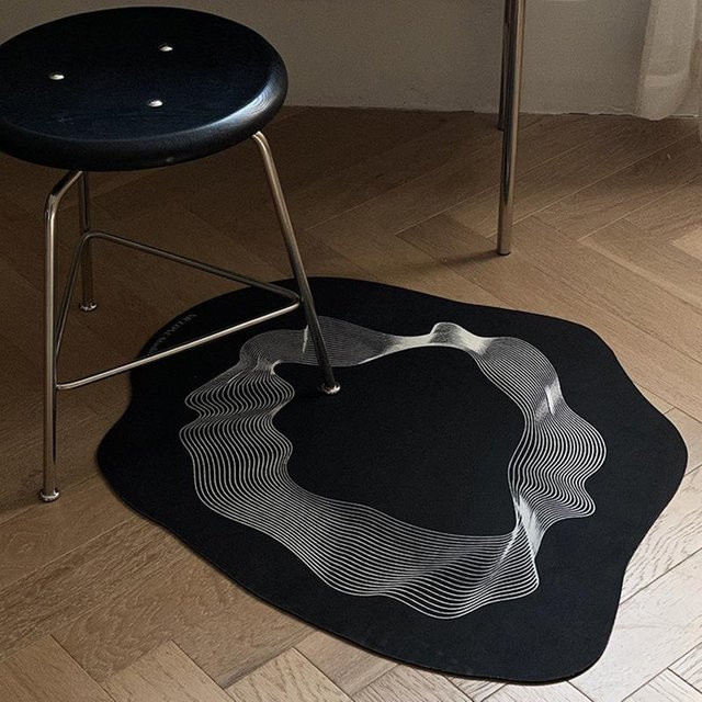 Saugfähige Badezimmerbodenmatte aus Kieselgur, rutschfester Teppich in Schwarz, B/B: 40 x 60 cm - Bild 1