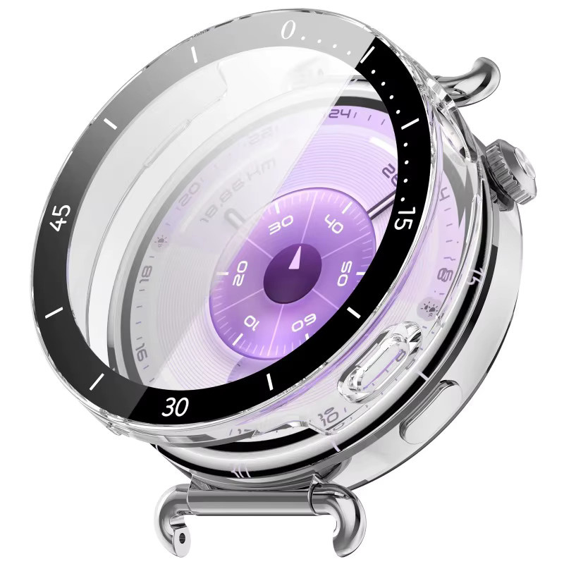 Schutzhülle und Glas für Huawei Uhr GT6 41mm, Schwarz - Bild 2