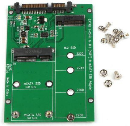 CoreParts Schnittstellenadapter mSATA auf M.2 Card zu SATA 6Gb/s in Grün (MSNX1100) - Bild 1