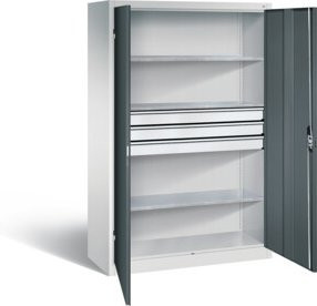 C+P Werkzeugschrank Acurado mit Türen und Schubladen, Korpus Lichtgrau, Front Anthrazitgrau, H x B x T: 195 x 120 x 50 cm - Bild 1