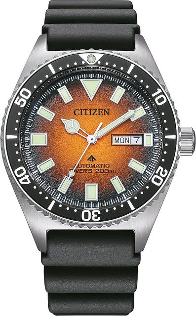 Citizen Armbanduhr Promaster Marine, Automatik, Edelstahl, Orange, 41 mm, Herren - Bild 1