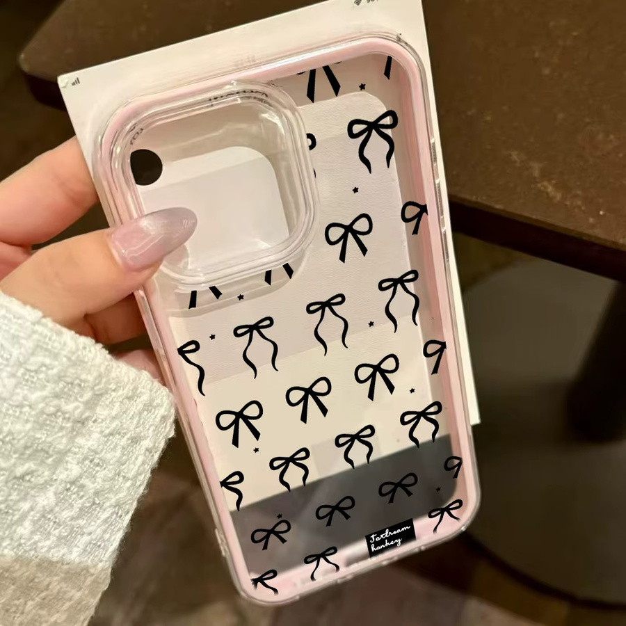 Transparente Samsung Handyhülle mit pinker Schleife, stoßfeste 2-in-1 Schutzhülle für Samsung Galaxy S26 Ultra S25 S24 A57 A56 A36 A37 A16 A17 A26 A07 A06 A05 - Bild 2
