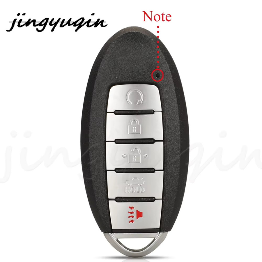 Jingyuqin 5-Tasten Smart Fernbedienung Autoschlüssel 433MHz 4A Pcf7938X Chip für Nissan Altima Teana Maxima in Schwarz - Bild 2