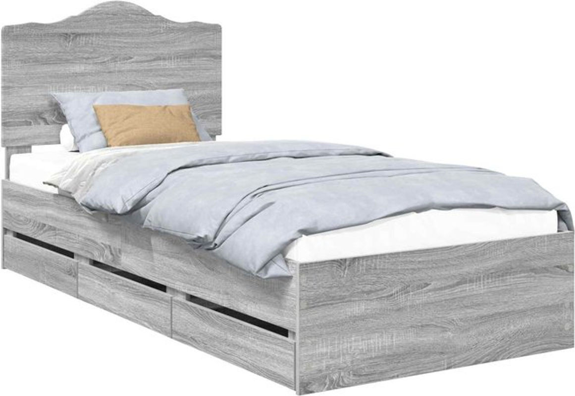 Modernes Funktionsbett vidaXL aus Holzwerkstoff in Grau, B/T/H: 90 x 190 cm - Bild 1