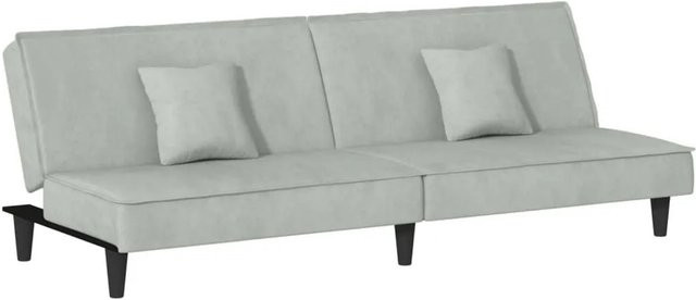 vidaXL Schlafsofa Click-Clack in Hellgrau aus Samt mit Massivholzrahmen - Bild 1
