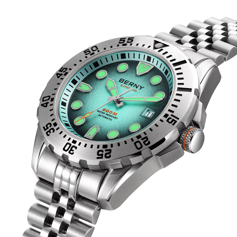 BERNY Taucheruhr, Automatik, Edelstahl, Saphirglas, 20 ATM, Herren - Bild 2