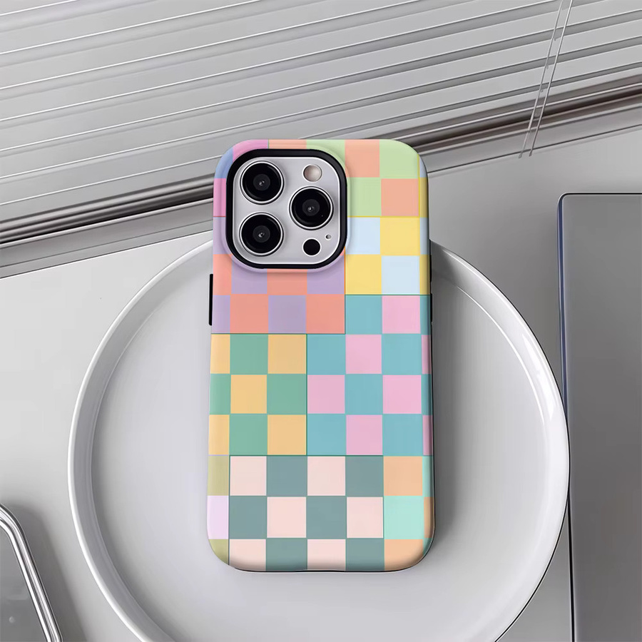 Potdemiel Magnetische Gitter-Handyhülle für iPhone 17 16 15 14 13 Pro Max Plus in Multicolour – Robuste Doppel-Schicht-Schutzhülle - Bild 3