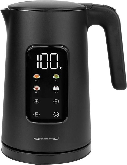 Emerio Wasserkocher WK-132229 in Schwarz aus Metall mit 1,7 l Fassungsvermögen, Touch-Display, Warmhaltefunktion und Abschaltautomatik, B/H/T: 16,1 x 26,0 x 22,2 cm - Bild 1