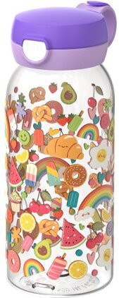 Mepal Campus Trinkflasche mit Klappdeckel Food Fest, Multicolour, 600 ml - Bild 1
