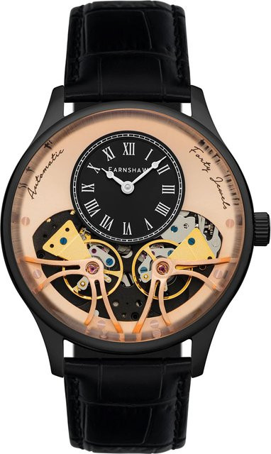 Thomas Earnshaw Herrenuhr, Automatik, Edelstahl, 44 mm, Leder, Schwarz - Bild 1