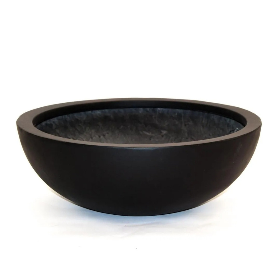 Pflanzkübel Fiberglas Schale rund von Elegant Einrichten in Schwarz Matt, Durchmesser: 46 cm, Höhe: 16 cm - Bild 2