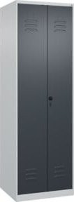C+P Spind Classic PLUS Schwarz-Weiß mit 2 Abteilen, Sicherheits-Drehriegel, H x B x T: 185 x 60 x 50 cm - Bild 1