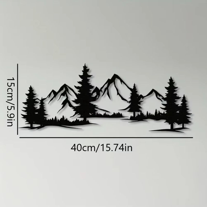 CIFBUY Rustikale Wandkunst aus Metall mit Wald- und Bergdesign für Kinderzimmer und Landhaus-Stil - Bild 2