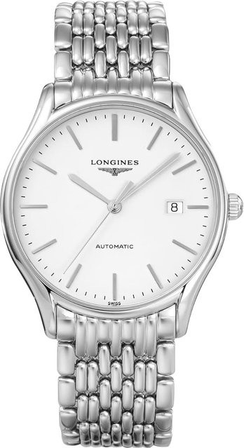 Longines Armbanduhr Automatik, Edelstahl, Weiß, 38.5 mm, Herren - Bild 1