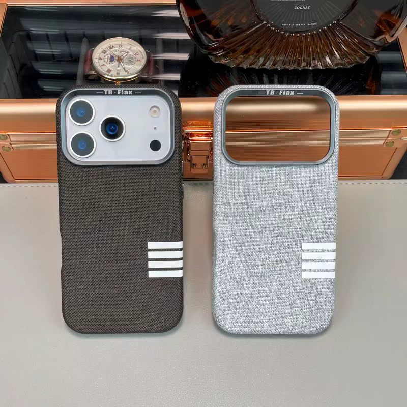 Magnetische Business Schutzhülle aus Leinwand und Legierung für Apple iPhone 17 Pro Max, 16, 15 und 14 in Schwarz mit Objektivrahmen und Anti-Drop-Funktion - Bild 2