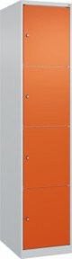 C+P Schließfachschrank Classic PLUS mit 1 Abteil in Lichtgrau und Reinorange, B/T/H: 40 x 50 x 185 cm - Bild 1
