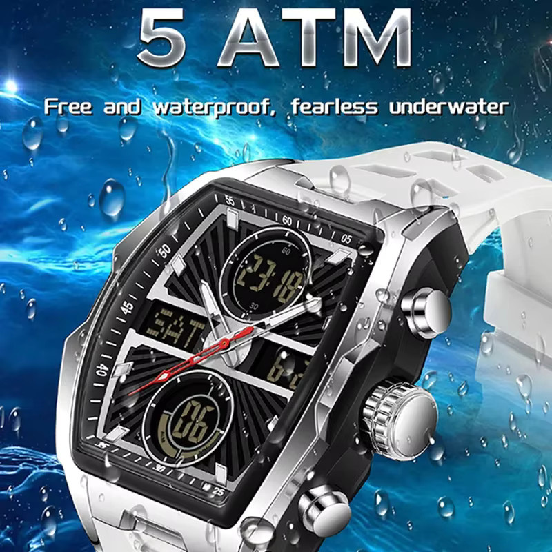 SANDA Chronograph Armbanduhr, Quarz, Edelstahl, Schwarz, Herren - Bild 2