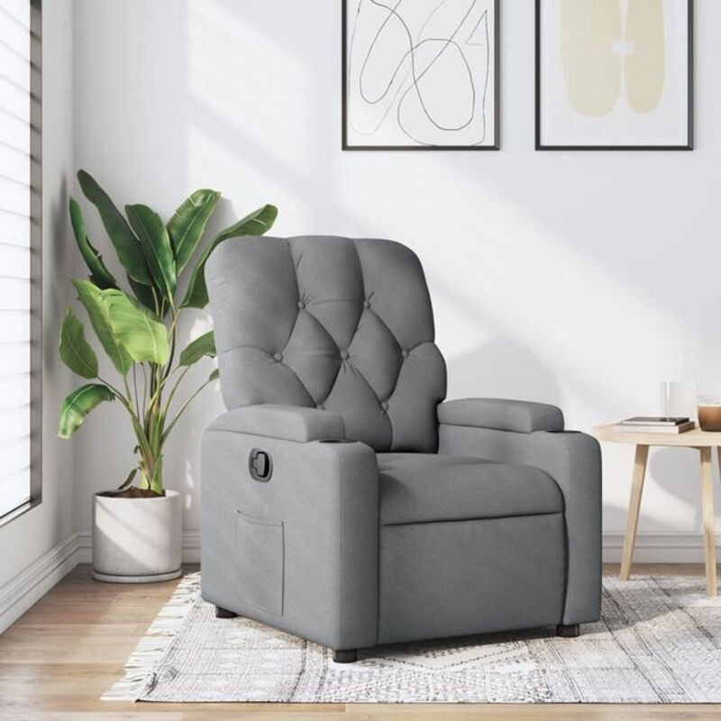 VIDAXL Relaxsessel aus grauem Polyester-Stoff - Bild 1