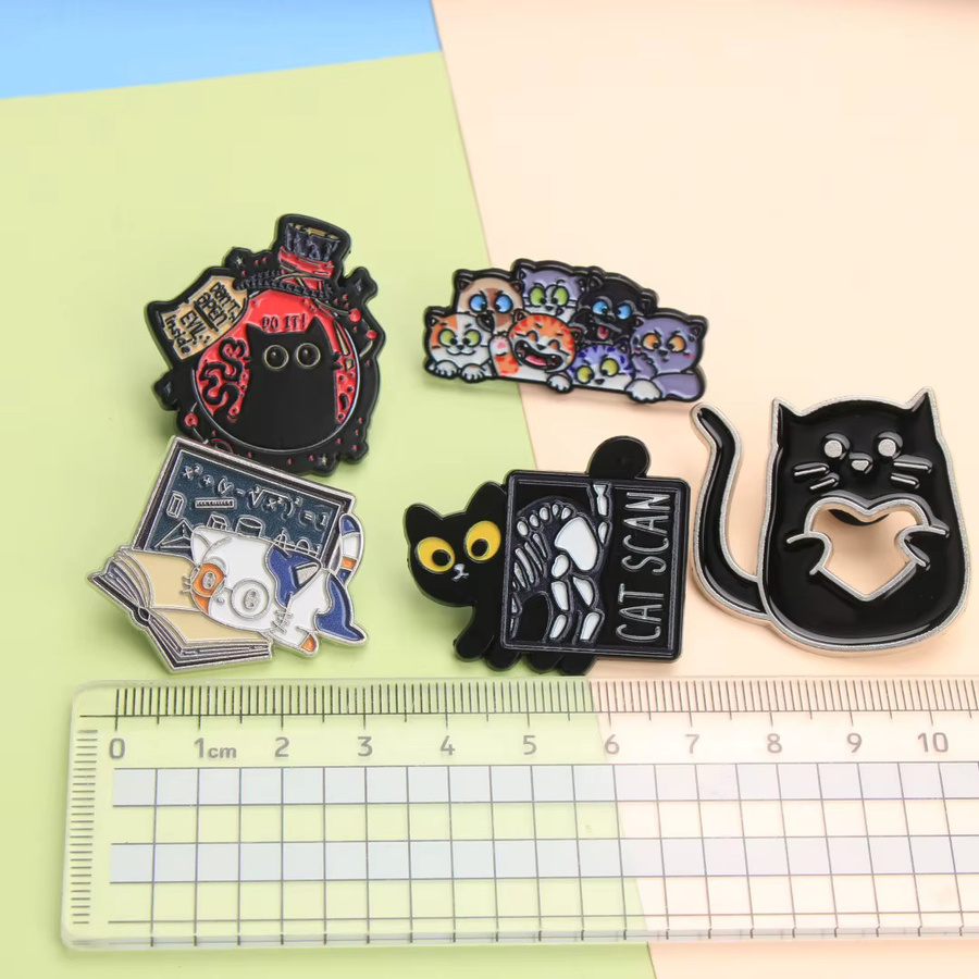 MDKES Emaille-Pin-Set, Cartoon-Punk-Katzen-Anstecknadel, Unisex - Bild 3