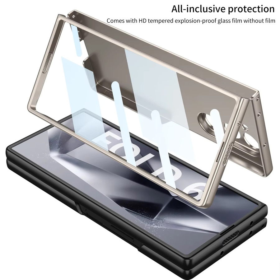 Ultra Thin Hard PC Schutzhülle für Samsung Galaxy Z Fold 6, Z Fold 5 und Z Fold 4 inklusive Displayschutzfolie in Silber - Bild 2