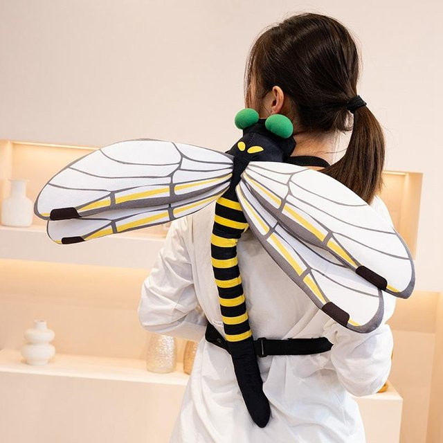 Yiran Health & Beauty Insekten Plüsch Rucksack, Libelle Gottesanbeterin, Doppelschultertasche, Plüschtier - Bild 1