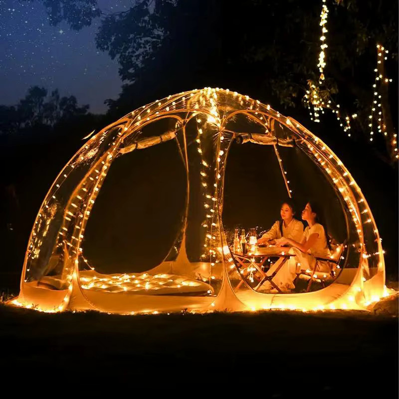 LIADUS Transparentes PVC-Sternenzelt als kugelförmiges Outdoor-Campingzelt mit Regenschutz - Bild 3