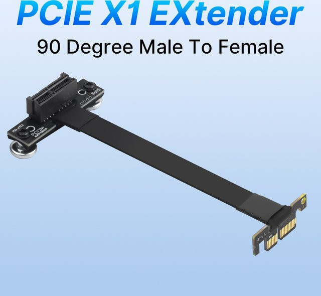 Fenvi PCIE X1 Riser-Kabel 90 Grad Extender für WiFi-Karten und M.2-Adapter in Schwarz oder Weiß - Bild 1