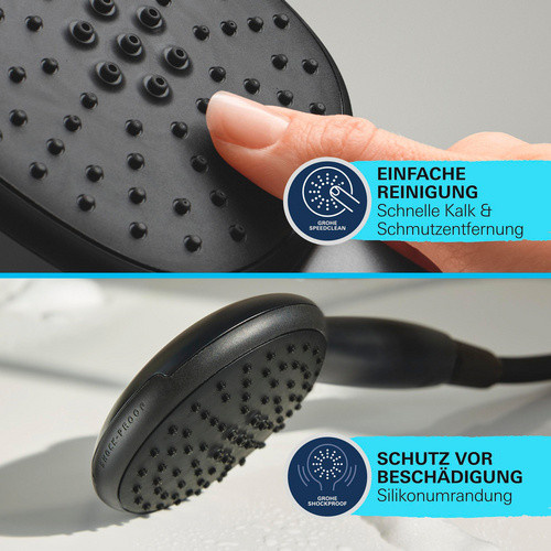Grohe Brausegarnitur Vitalio Start 110 in Schwarz Matt mit Handbrause und 2 Strahlarten Rain und Jet - Bild 3