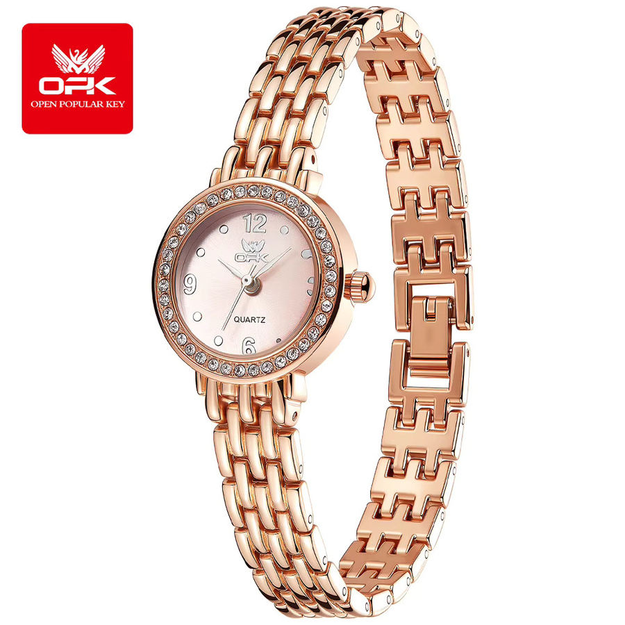 OPK Armbanduhr, Quarz, Edelstahl, Diamant, Damen, Roségold - Bild 2