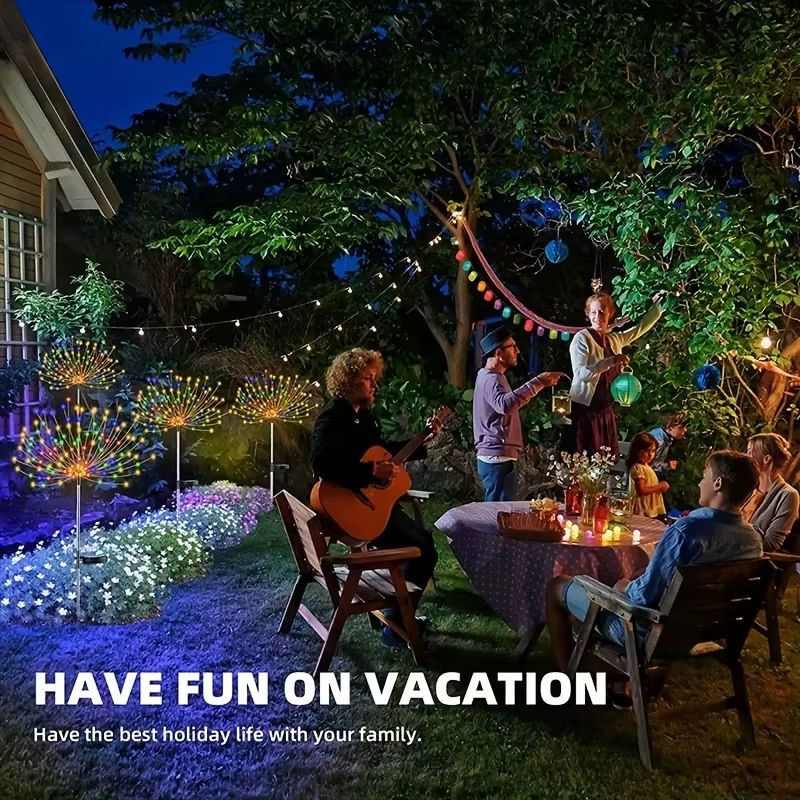 Solar Firework LED Lichterkette mit 90-200 LEDs, wasserfest für Garten und Outdoor, Multicolor RGB mit 8 Lichtmodi - Bild 5