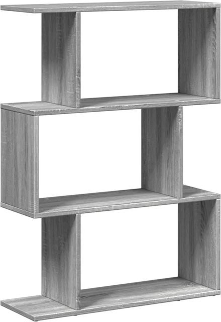 vidaXL Raumteiler-Bücherregal mit 3 Fächern in Grau Sonoma, modern und geometrisch, B/T/H: 70 x 24 x 97 cm - Bild 1