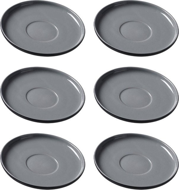 Ritzenhoff & Breker Kaffeeuntertassen Jasper Grau Glas 6er Set Durchmesser: 15,0 cm - Bild 1