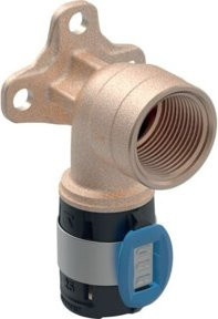 Geberit Anschlusswinkel FlowFit 90 Grad aus Messing in Silber, d= 20mm x Rp 1/2" x 36mm - Bild 1