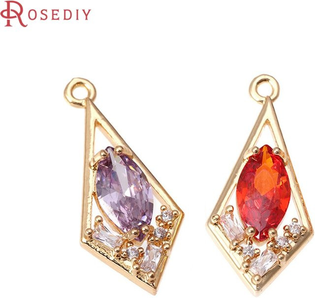 Rosediy Anhänger, Messing, Gold, Zirkonia, Unisex - Bild 1