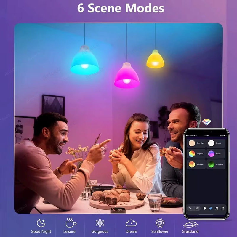 Tuya Bluetooth Smart LED Birne E27, 15 W, RGB + CW + WW, dimmbar, Multicolour - Bild 2
