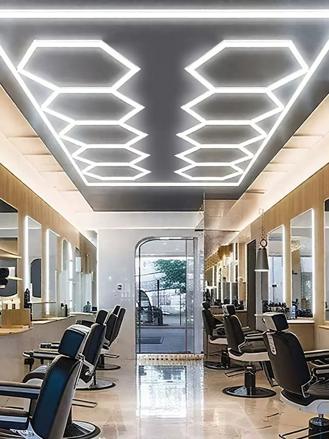 VASTFIRE Honeycomb LED Deckenleuchte in Weiß, moderne sechseckige Downlight-Leuchte für Büro und Konferenzräume - Bild 6