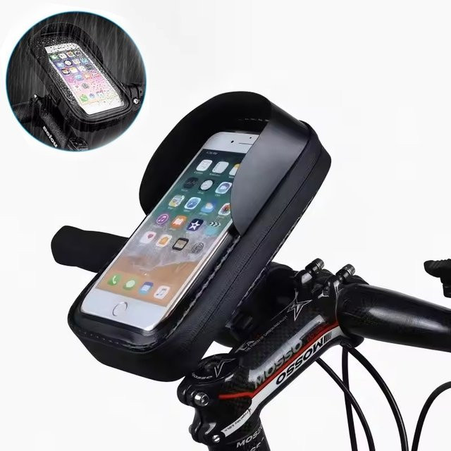 BRYNTHORX Wasserdichte Fahrrad-Handyhalterung als Lenkertasche mit 360 Grad Drehung in Schwarz für iPhone Xiaomi Huawei und weitere Smartphones - Bild 1