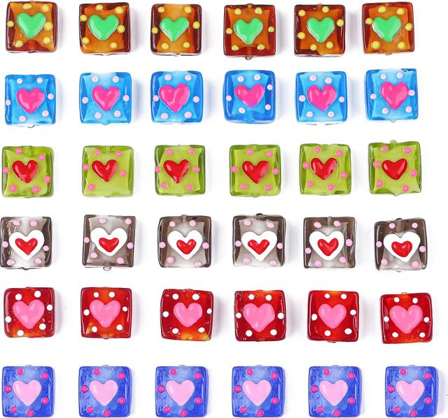Beadia Glasperlen, Cartoon Punkt Liebe, quadratisch, DIY Material - Bild 1